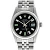 Image 2 : Rolex Mens Stainless Steel 36mm Black Diamond Dial Datejust Wristwatch