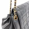 Image 7 : Chanel Navy Blue Quilted Chocolate Bar Lambskin Leather Accordion Reissue Flap S