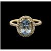 Image 2 : 14KT Yellow Gold 2.62 ctw Aquamarine and Diamond Ring