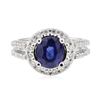 Image 2 : 2.27 ctw Sapphire and Diamond Ring - 18KT White Gold