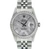 Image 2 : Rolex Mens Stainless Steel MOP Baguette Diamond 36MM Datejust Wristwatch