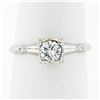 Image 1 : Vintage Solid 14k White Gold .46 ctw Prong Round Diamond Solitaire Engagement Ri