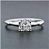 Image 2 : Vintage Solid 14k White Gold .46 ctw Prong Round Diamond Solitaire Engagement Ri