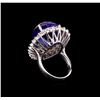 Image 3 : 14KT White Gold GIA Certified 24.90 ctw Tanzanite and Diamond Ring