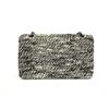 Image 2 : Chanel Black White Multicolor Quilted Boucle Tweed Double Flap Shoulder Bag