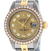 Image 2 : Rolex Ladies Quickset 2 Tone Champagne 1 ctw YG Diamond Datejust Wristwatch