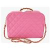Image 1 : Chanel Pink Quilted Patent Leather Top Handle Vanity Case 2Way Bag