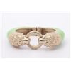 Image 1 : Chanel Green Enamel Gold-tone Lion Head Magnetic Bracelet