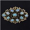Image 1 : Vintage 14k Yellow Gold Open Work Oval Cut Opal Marquise Brooch Pendant
