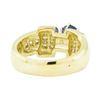 Image 3 : 1.40 ctw Round Brilliant Blue Sapphire And Diamond Ring - 14KT Yellow Gold
