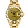 Image 2 : Rolex Ladies 18K Yellow Diamond And Champagne Index President Wristwatch