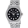 Image 1 : Rolex Mens Stainless Steel Black Diamond 36MM Datejust Wristwatch
