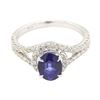 Image 2 : 1.98 ctw Sapphire and Diamond Ring - 14KT White Gold