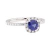 Image 1 : 0.77 ctw Sapphire and Diamond Ring - 14KT White Gold