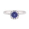 Image 2 : 0.77 ctw Sapphire and Diamond Ring - 14KT White Gold