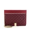 Image 1 : Salvatore Ferragamo Miss Vara Wallet on Chain Quilted Leather Red
