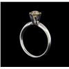Image 4 : 14KT White Gold 0.70 ctw Round Cut Fancy Brown Diamond Solitaire Ring
