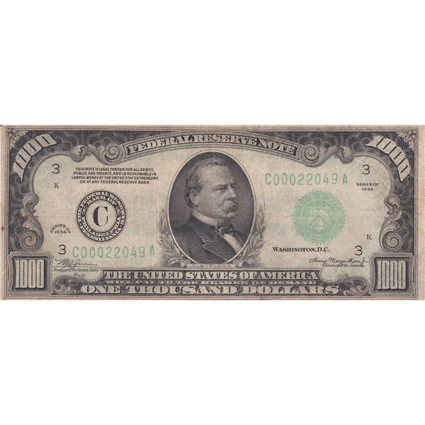 1934 $1000 Federal Reserve Note
