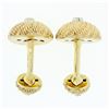 Image 5 : Vintage 14k Two Tone Gold 0.30 ctw Diamond Swirl Twisted Wire Button Cuff Links