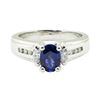 Image 2 : 1.28 ctw Oval Brilliant Blue Sapphire And Diamond Ring - Platinum