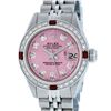Image 2 : Rolex Ladies Stainless Steel Pink Diamond & Ruby 26MM Datejust Wristwatch