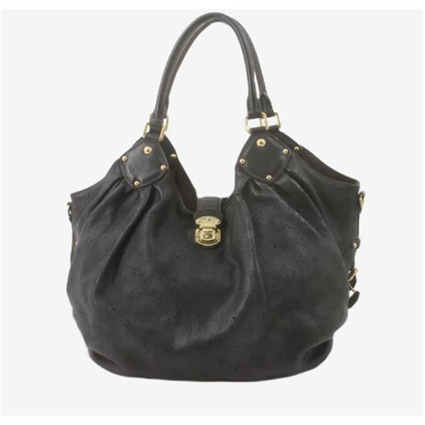 Louis Vuitton Black Monogram Mahina Leather XL Hobo Bag