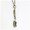 Image 3 : Antique Art Deco 14k Gold Diamond Drop Pendant Necklace w/ Original 17.5" Chain