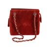 Image 1 : Chanel Red Quilted Suede CC Zip Tote Bag