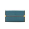 Image 1 : Louis Vuitton Turquoise Leather Porte Tresor International Wallet
