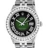 Image 1 : Rolex Mens Stainless Steel Green Vignette Roman Diamond Datejust Wristwatch