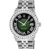 Image 2 : Rolex Mens Stainless Steel Green Vignette Roman Diamond Datejust Wristwatch