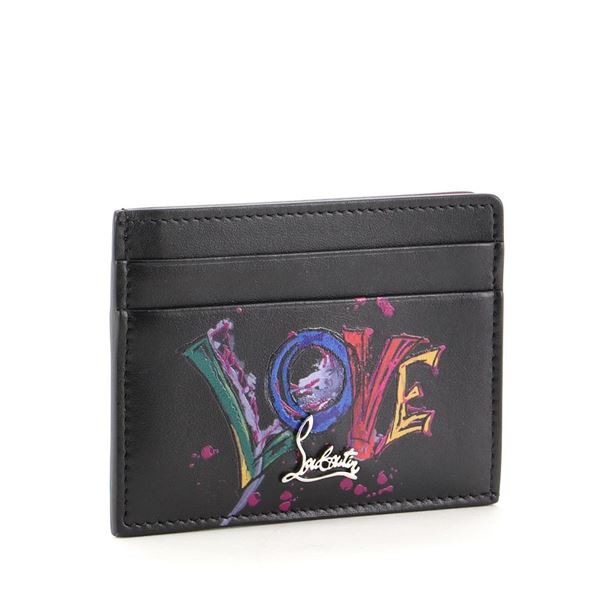 Christian Louboutin Kios Card Holder Printed Leather Black