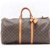 Image 1 : Louis Vuitton Brown Monogram Canvas Leather Keepall 55 cm Duffle Bag Luggage
