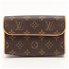 Image 1 : Louis Vuitton Brown Monogram Canvas Leather Florentine Pochette Waist Bag