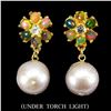 Image 1 : Natural Ethopian White Opal and Pearl 14 MM Earrings