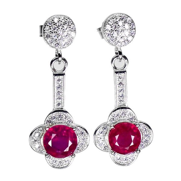 Natural Red ruby Earrings