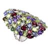 Image 2 : Natural Peridot Amethyst Rhodolite Garnet Ring