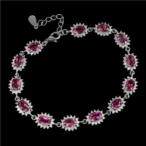 Natural Stunning Pink Topaz Bracelet