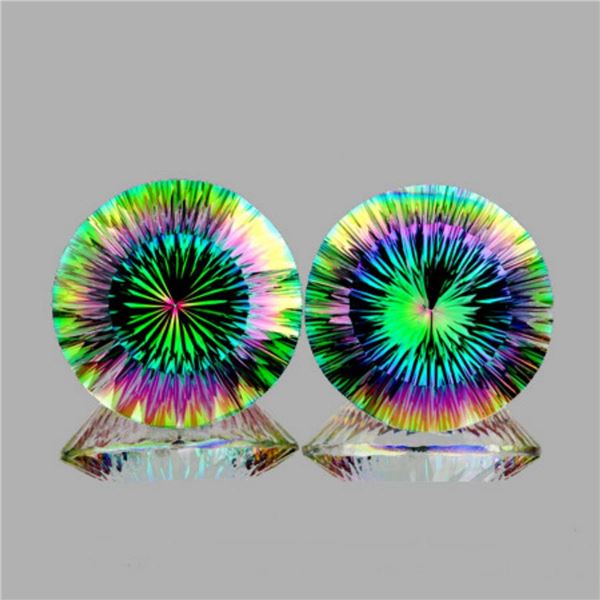 Natural Rainbow Mystic Quartz Pair {Flawless-VVS1}