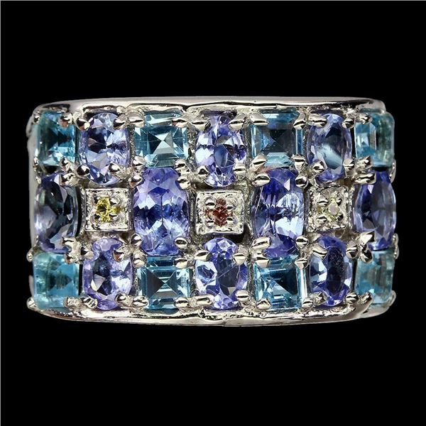 Natural Tanzanite Topaz Sapphire Ring