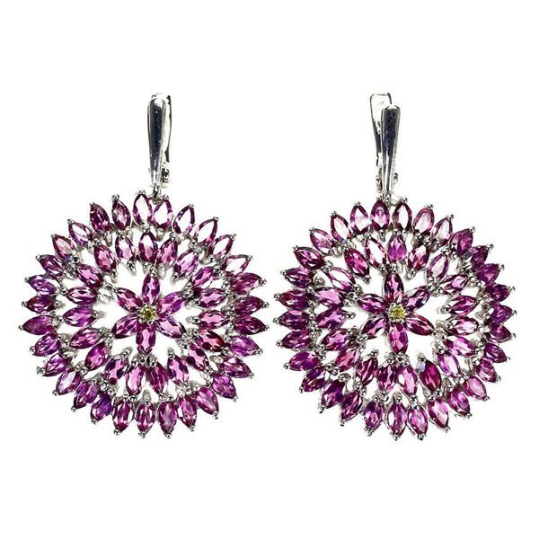 Natural Marquise Rhodolite Garnet Earrings