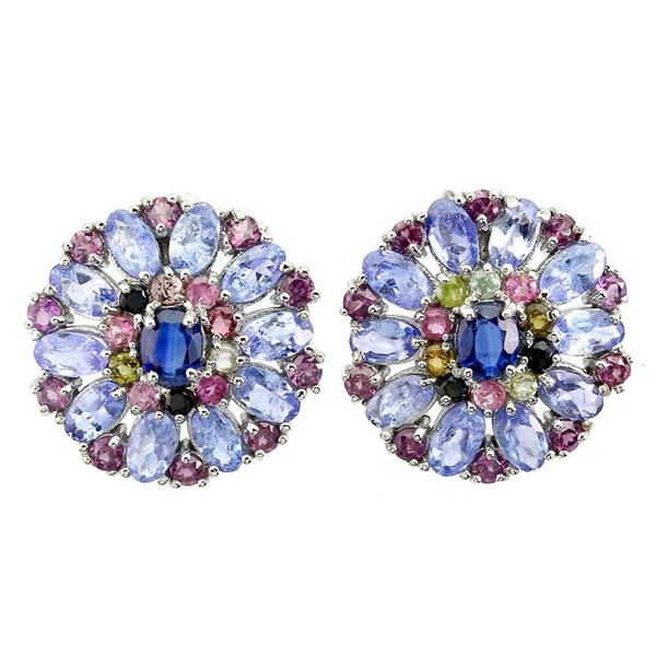 Natural Tanzanite Kyanite Tourmaline Earrings