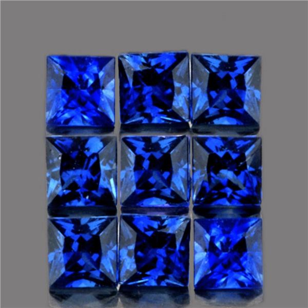 Natural Royal Blue Princess Sapphire 9 Pcs [Flawless-VVS]