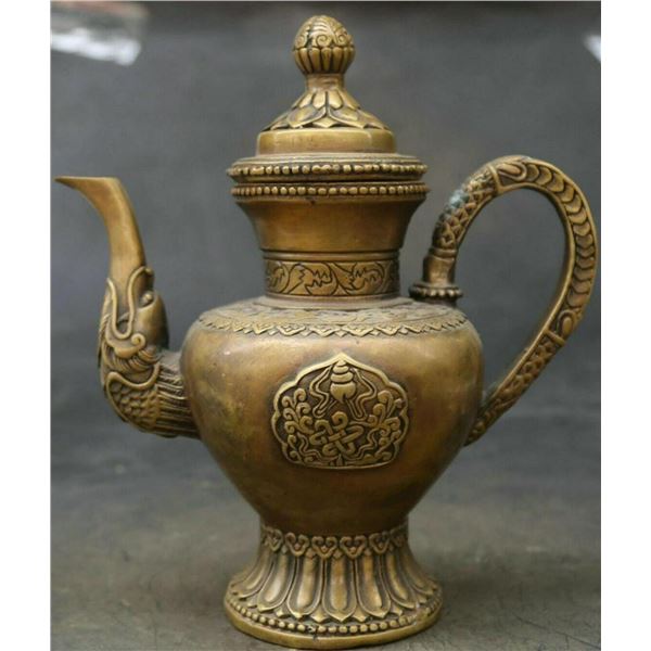 Antique Chinese/Tibetian Bronze Wine/Tea Kettle