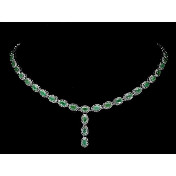 Natural Unheated Colombian Emerald Necklace