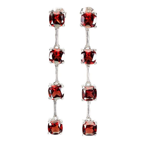 Natural Cushion Mozambique Garnet Earrings