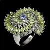 Image 2 : Unheated Marquise Peridot Tanzanite  Ring