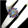 Image 3 : Natural Swiss Blue Topaz Kyanite Rhodolite Sapphire Ring