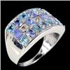 Image 2 : Natural Unheated Tanzanite Swiss Blue Topaz Ring