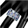 Image 3 : Natural Unheated Tanzanite Swiss Blue Topaz Ring